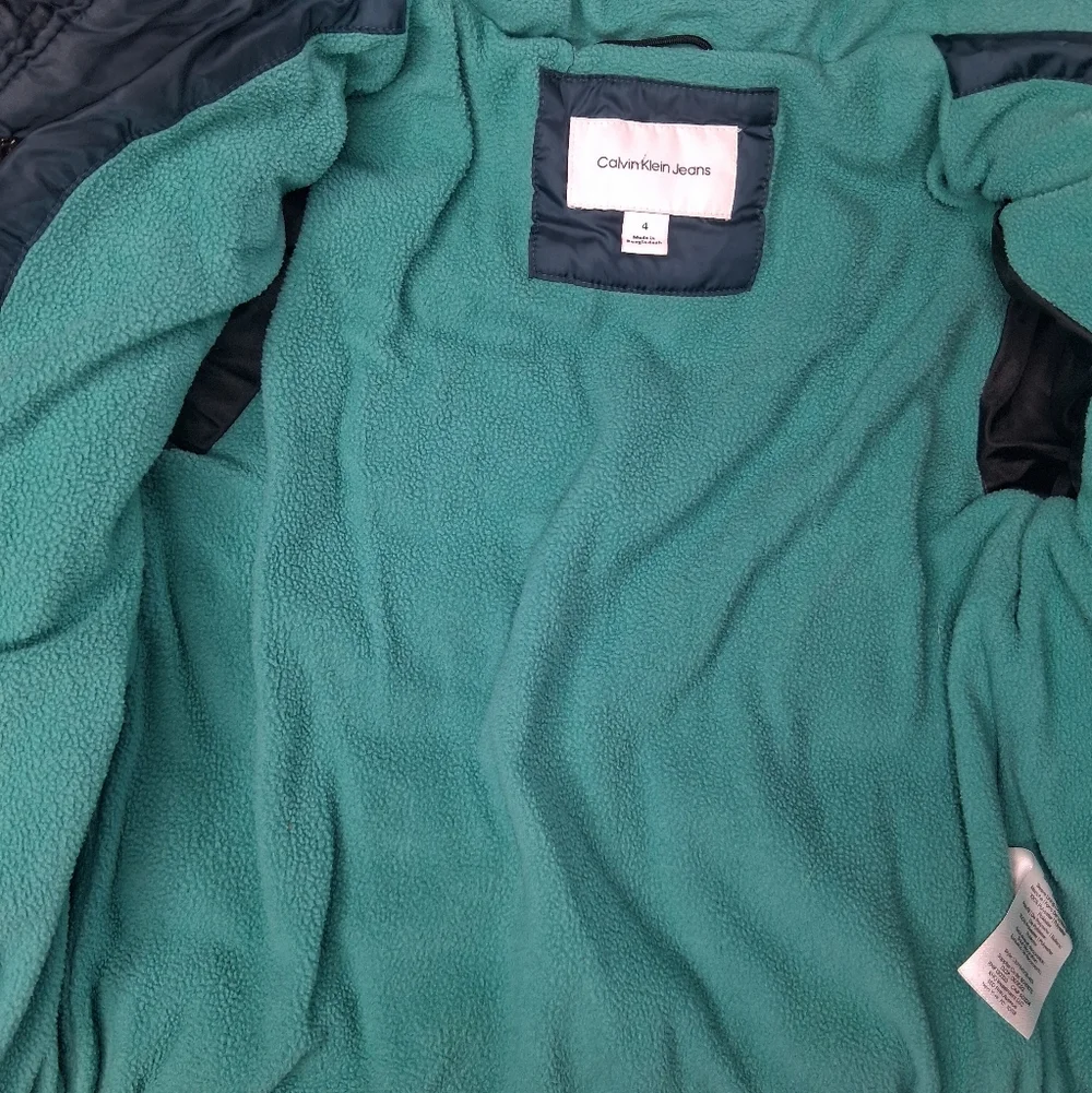 Calvin Klein Puffer Hooded Jacket Toddler Boys  Dark Green Outdoor Winter Coat 4